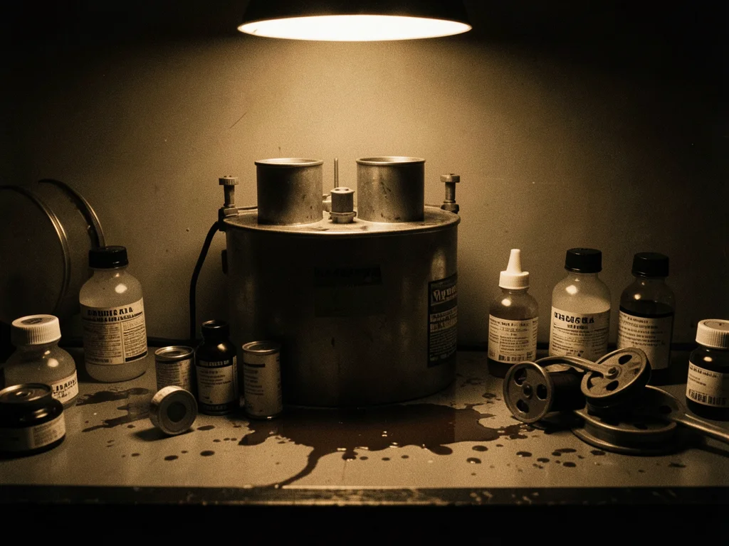 Darkroom development tank and chemicals